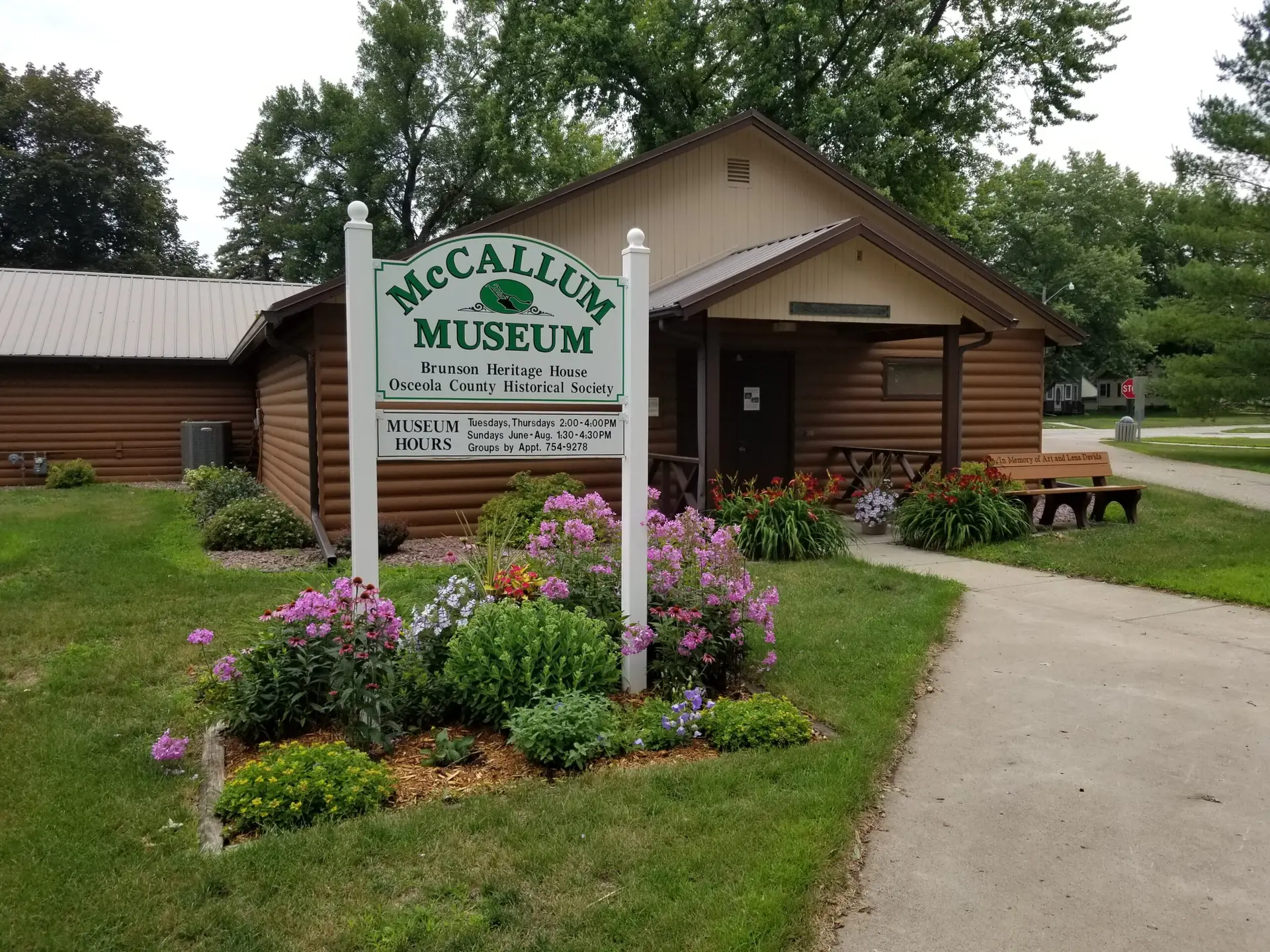 McCallum Museum and Brunson Heritage House in Sibley Central Park, Iowa – preserving Osceola County history since 1957