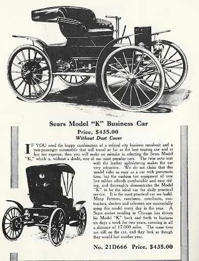 An old news clipping with an excerpt about the Sears Buggy